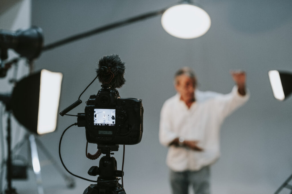 A man shooting a video