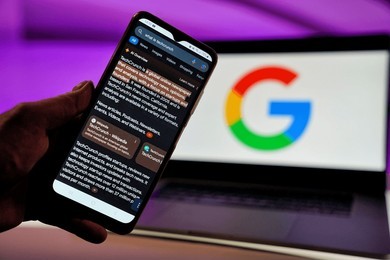Google AI search results displayed on smartphone in UAE